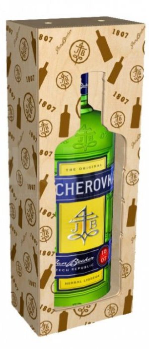 Becherovka 3l 38% Dřevěný box