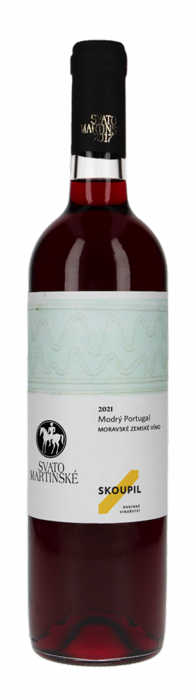 Skoupil SVATOMARTINSKÉ Modrý Portugal Moravské zemské víno 2021 0