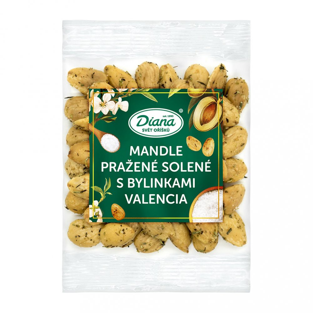 Mandle pražené solené s bylinkami Valencia 100g