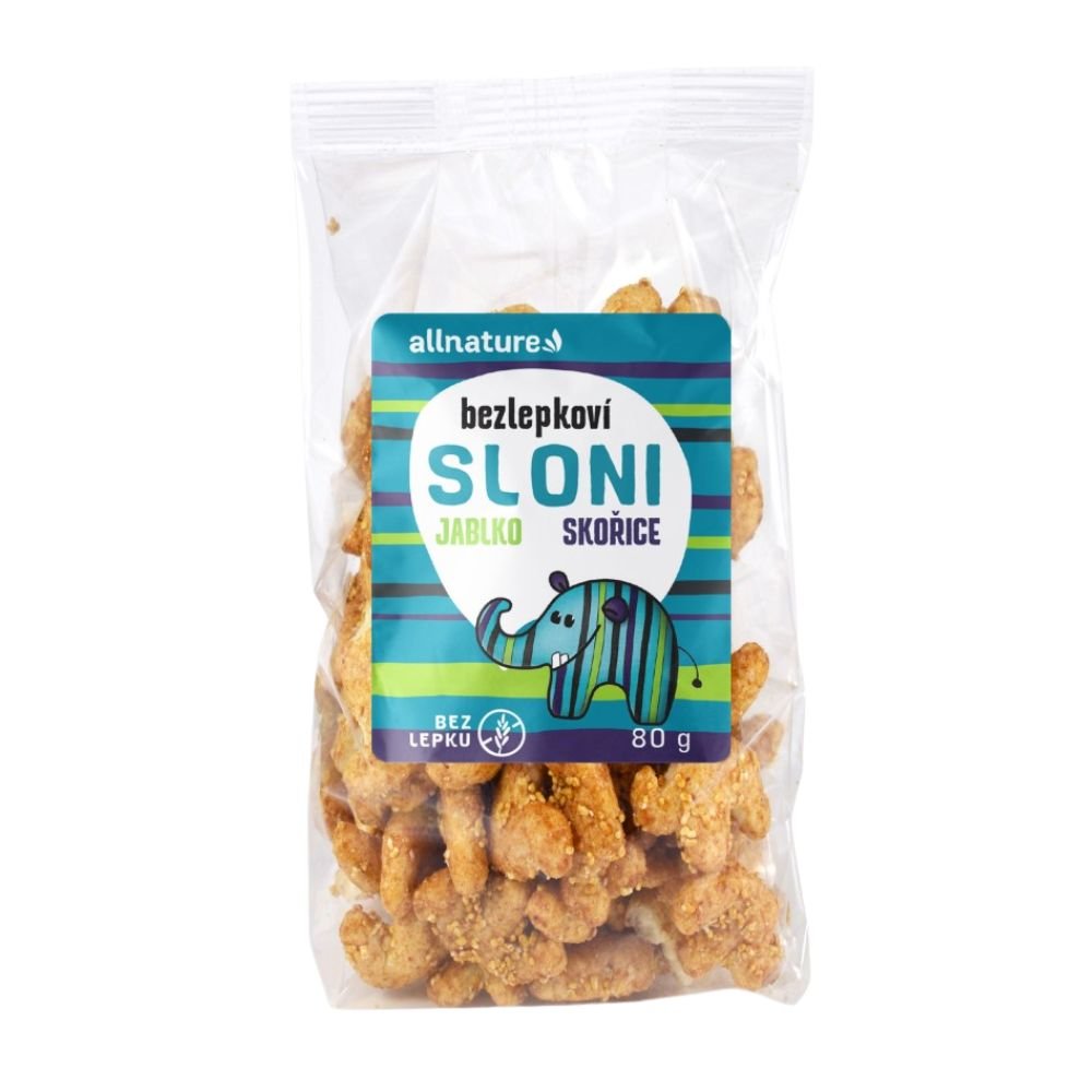 Allnature Bezlepkoví Sloni jablko skořice 80g