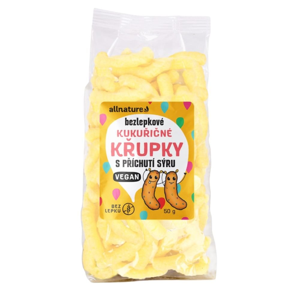 Allnature Bezlepkové Kukuřičné křupky s příchutí sýru 50g