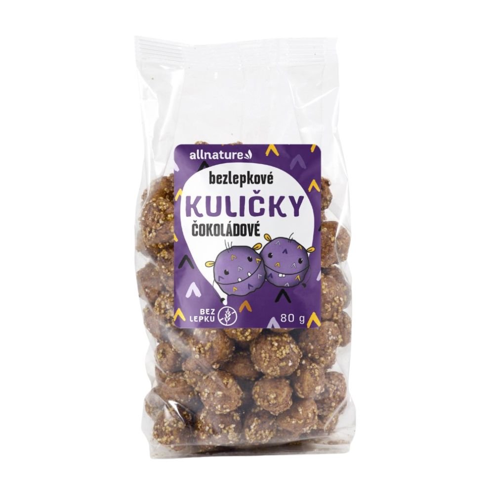 Allnature Bezlepkové Kuličky čokoládové 80g