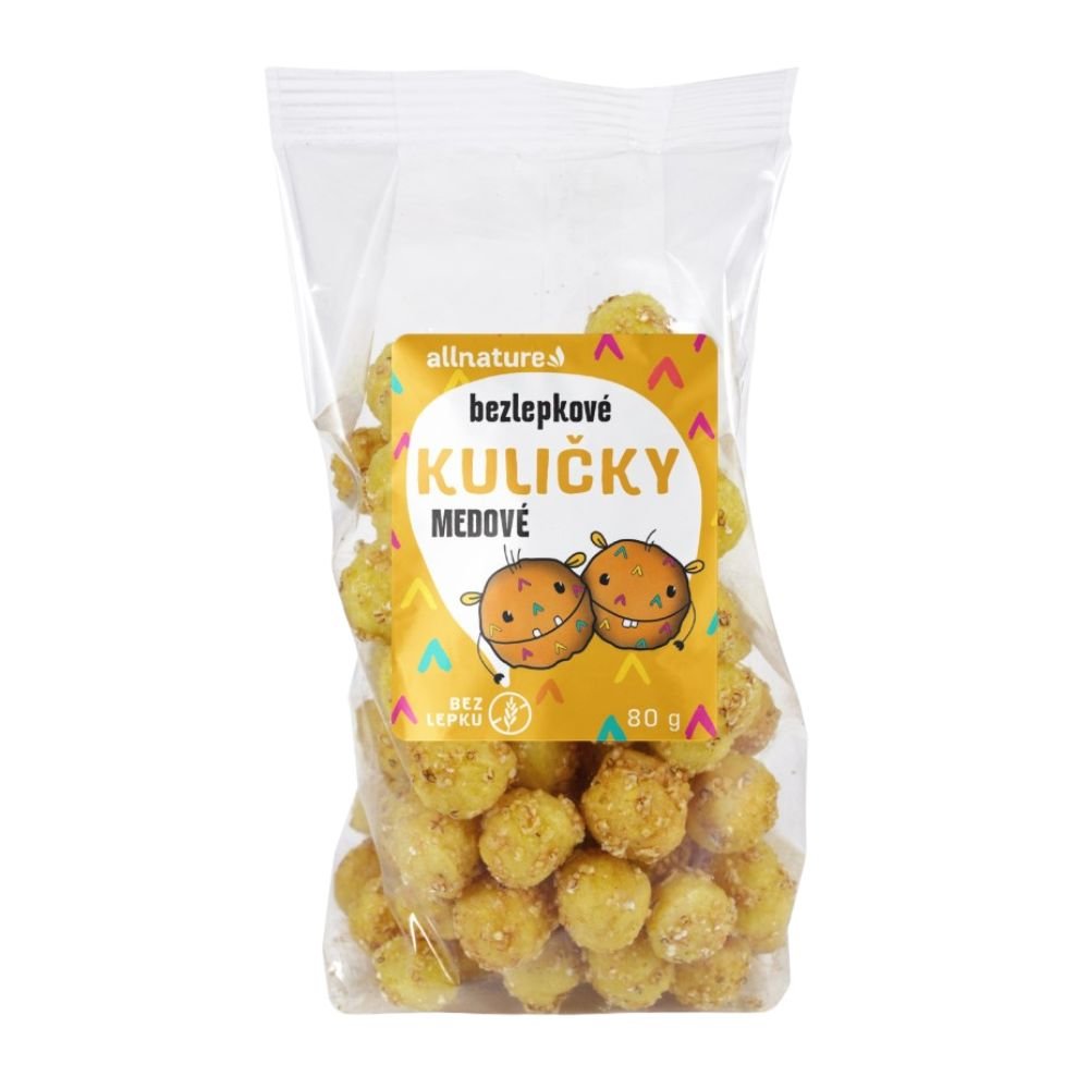 Allnature Bezlepkové Kuličky medové 80g
