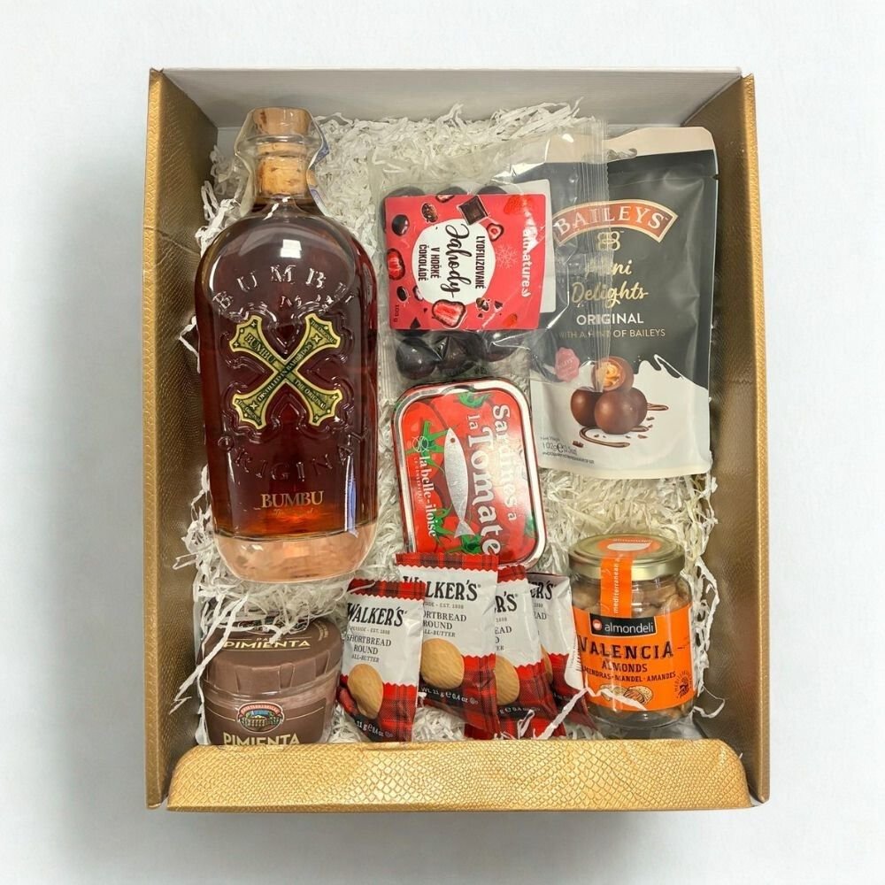 Dárková krabice s Alkoholem - Bumbu Original 0