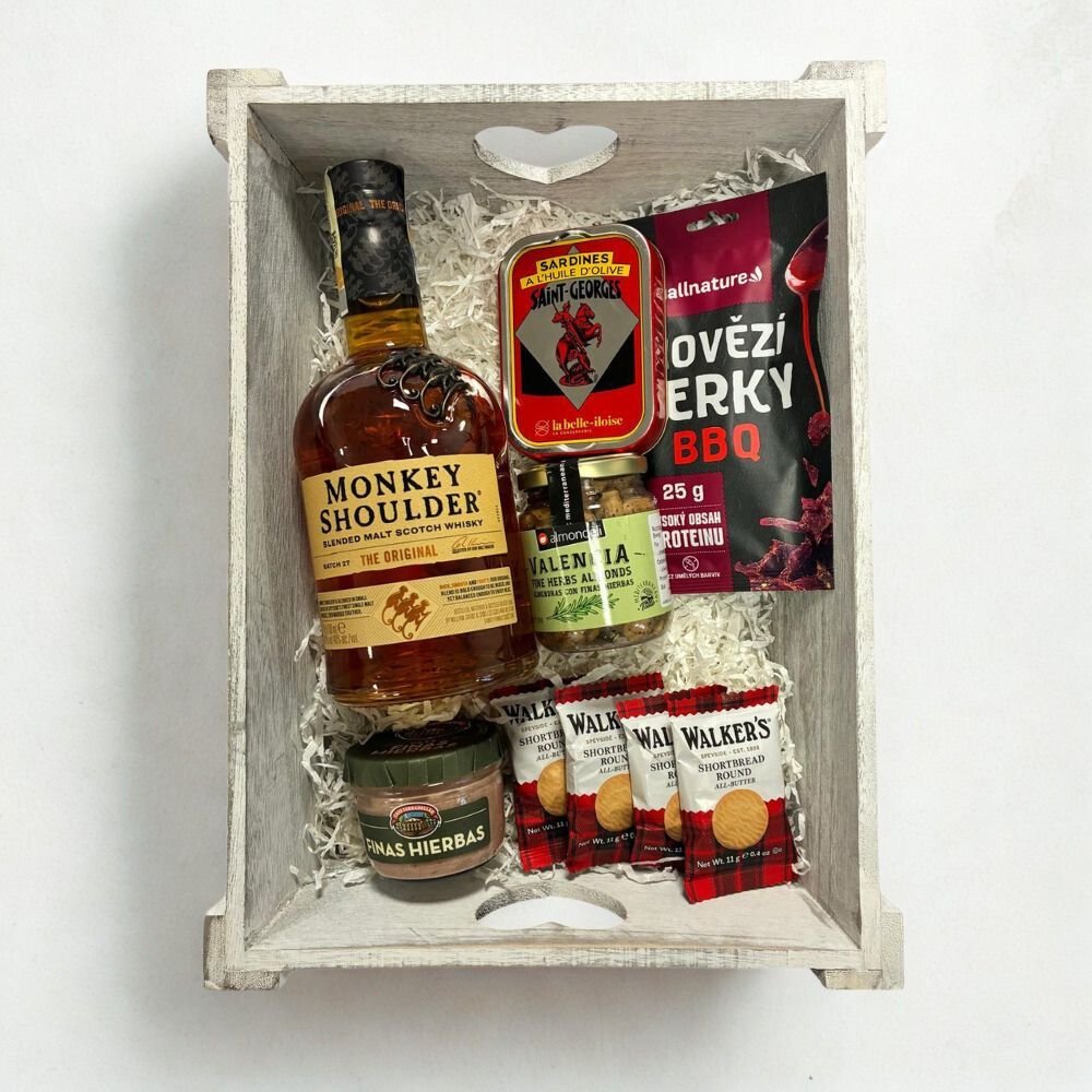 Dárkový Dřevěný Podnos s Alkoholem - Monkey Shoulder 0