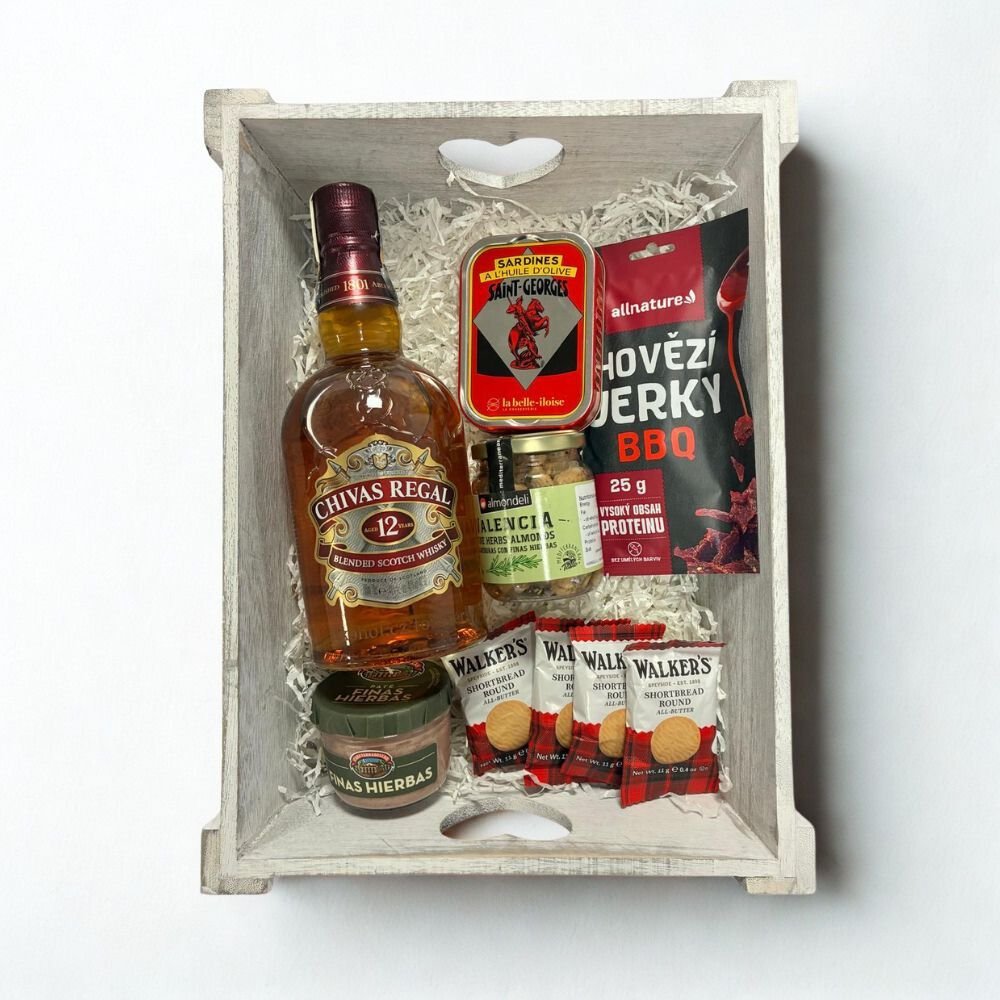 Dárkový Dřevěný Podnos s Alkoholem - Chivas Regal 0
