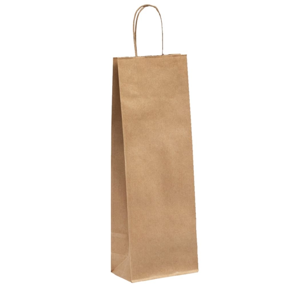 Papírová taška na víno hnědá 140x80x390